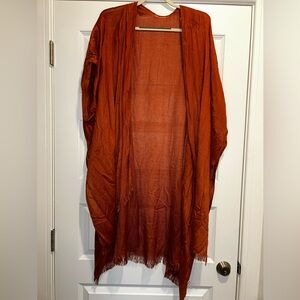 Rust Orange Open Front Kimono